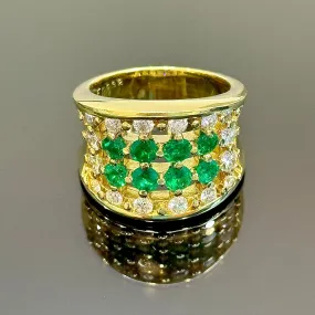 18KYG Emerald & Diamond Ring