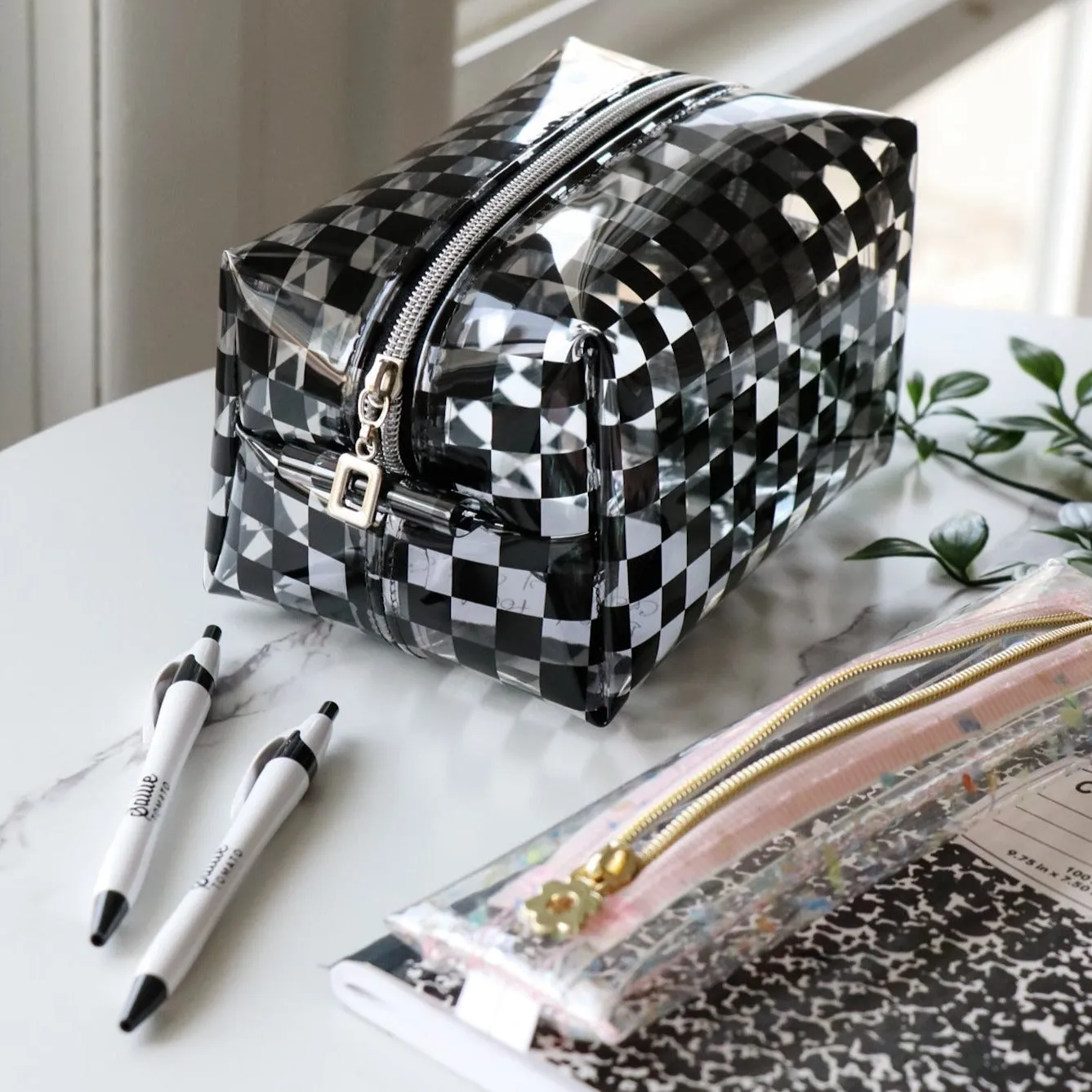 Black Checkerboard Print Clear TPU Vinyl