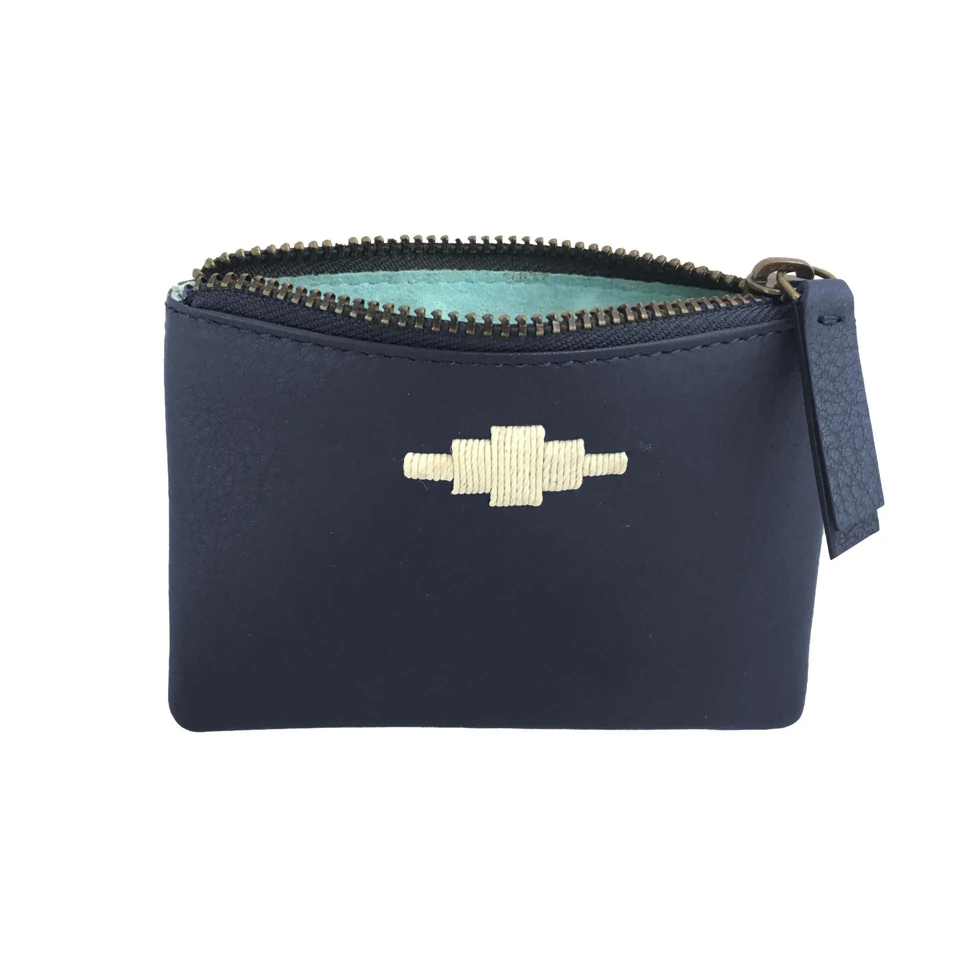 'Cambio' Pouch Purse - Navy Leather