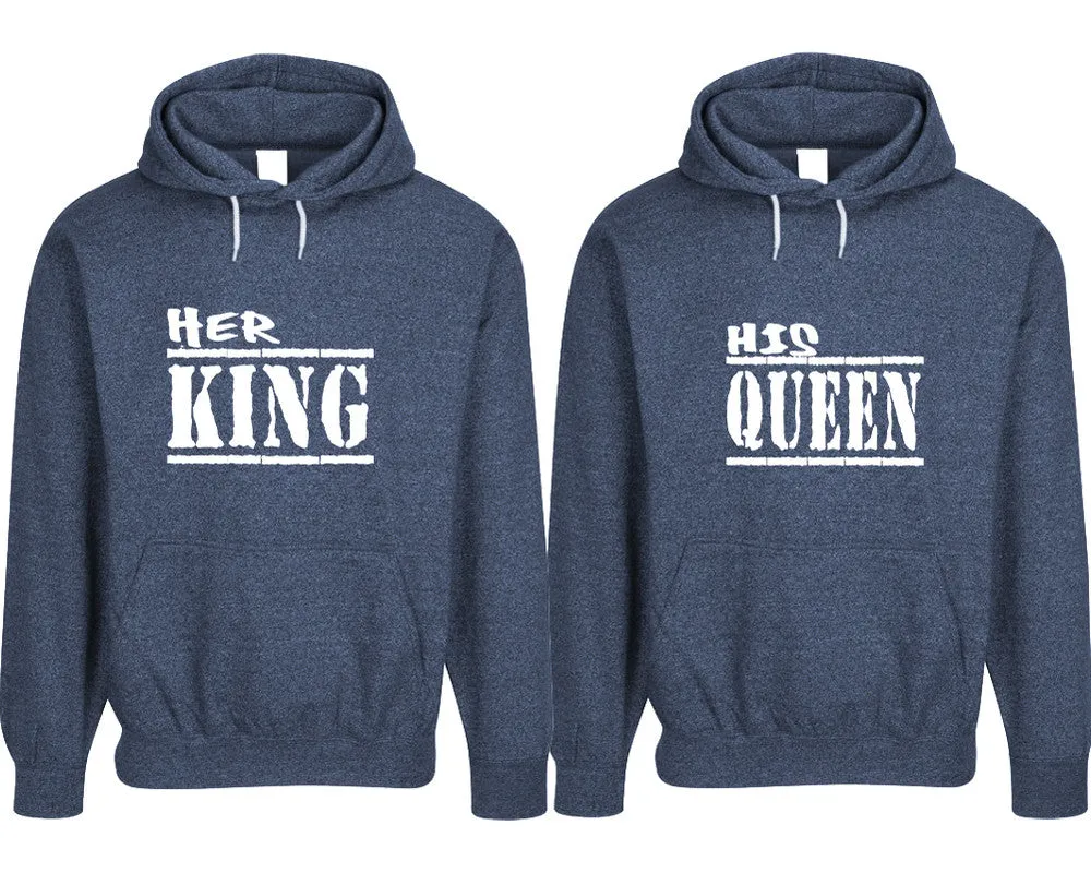 Her King His Queen Couple Matching Speckle Hoodies