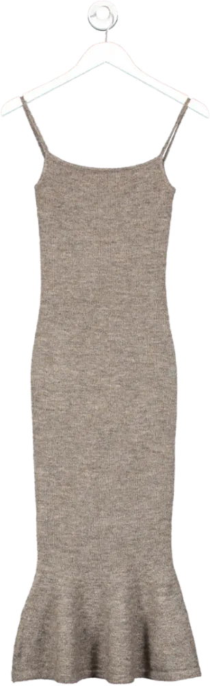 House of CB Brown Knit Midi Dress UK S