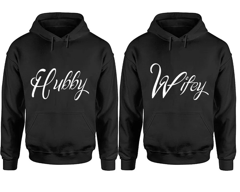 Hubby Wifey Couple Matching Pullover Hoodies