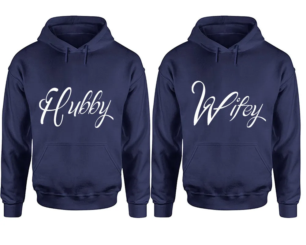 Hubby Wifey Couple Matching Pullover Hoodies