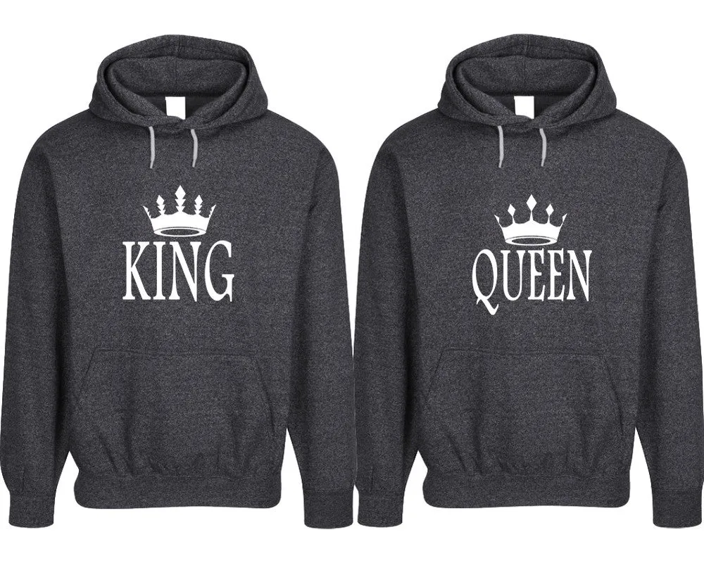 King Queen Couple Matching Speckle Hoodies