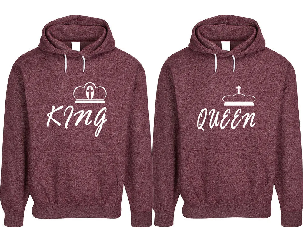 King Queen Couple Matching Speckle Hoodies