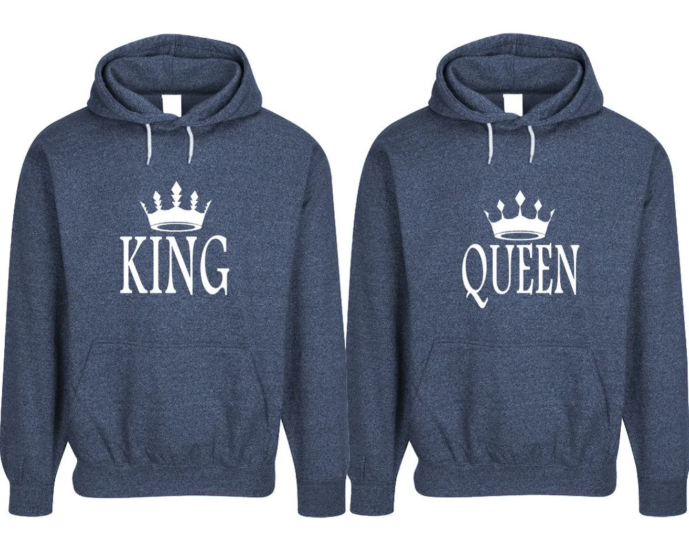 King Queen Couple Matching Speckle Hoodies