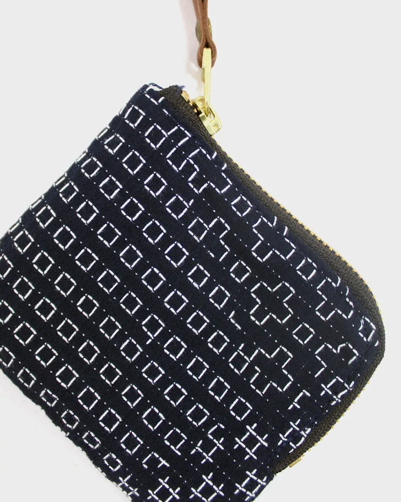 Kiriko Original Zipper Wallet, Indigo Sashiko