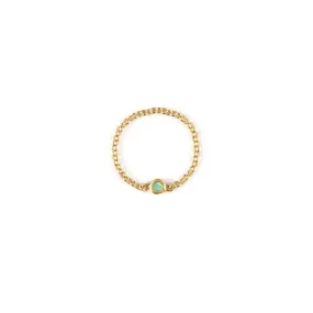 May Emerald Birthstone Chain Link Ring
