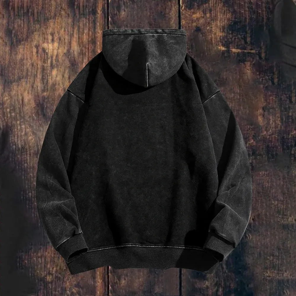 Mens Retro Woman Statue Pattern Hoodies