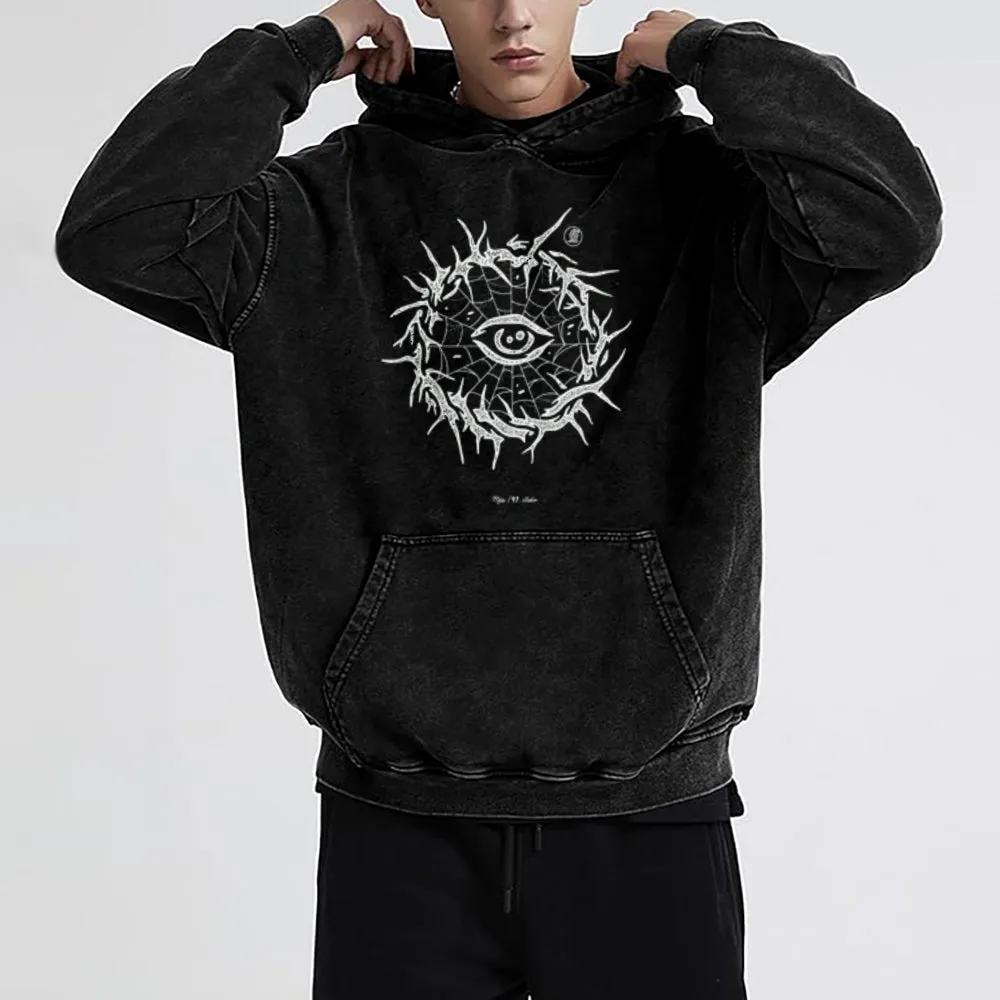 Mens Vintage Spider Web Hoodies
