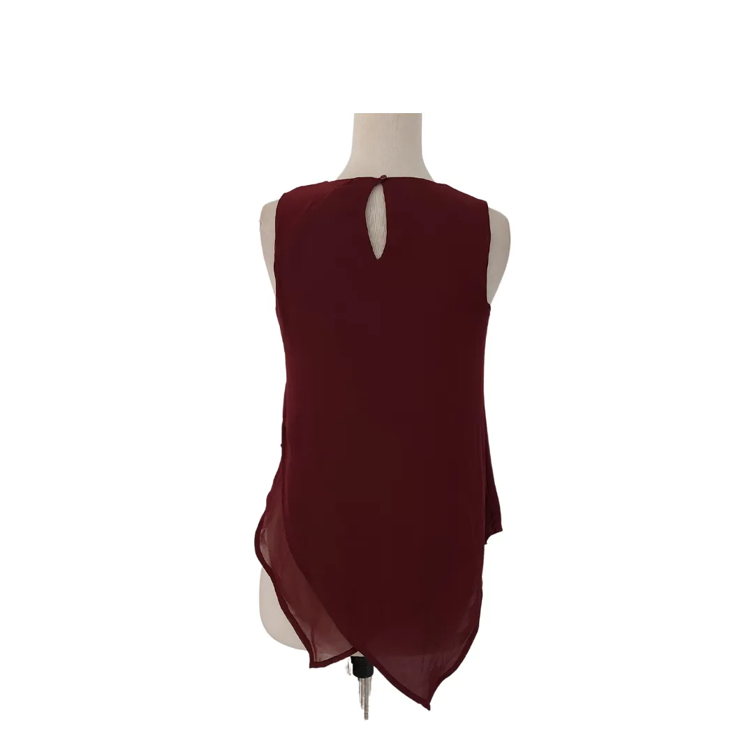Mossio Maroon Sleeveless Blouse | Gently Used |