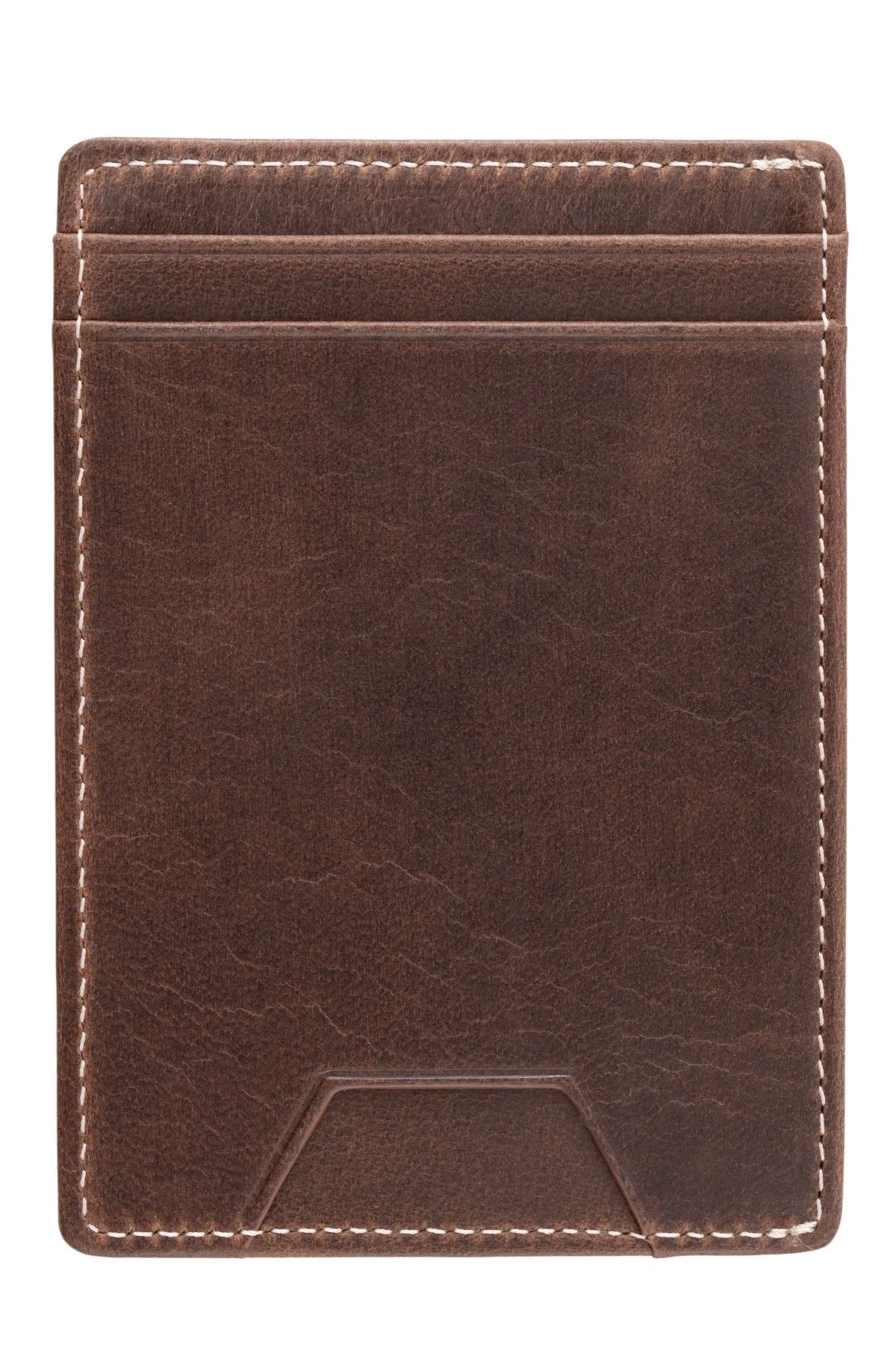 Slim Antique Mahogany Leather Cardholder Wallet