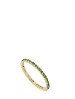Vanzi   Annagreta thin 18kt gold &amp; emerald ring 