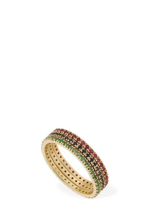 Vanzi   Annagreta thin 18kt gold &amp; emerald ring 