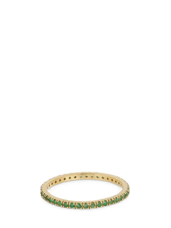 Vanzi   Annagreta thin 18kt gold &amp; emerald ring 